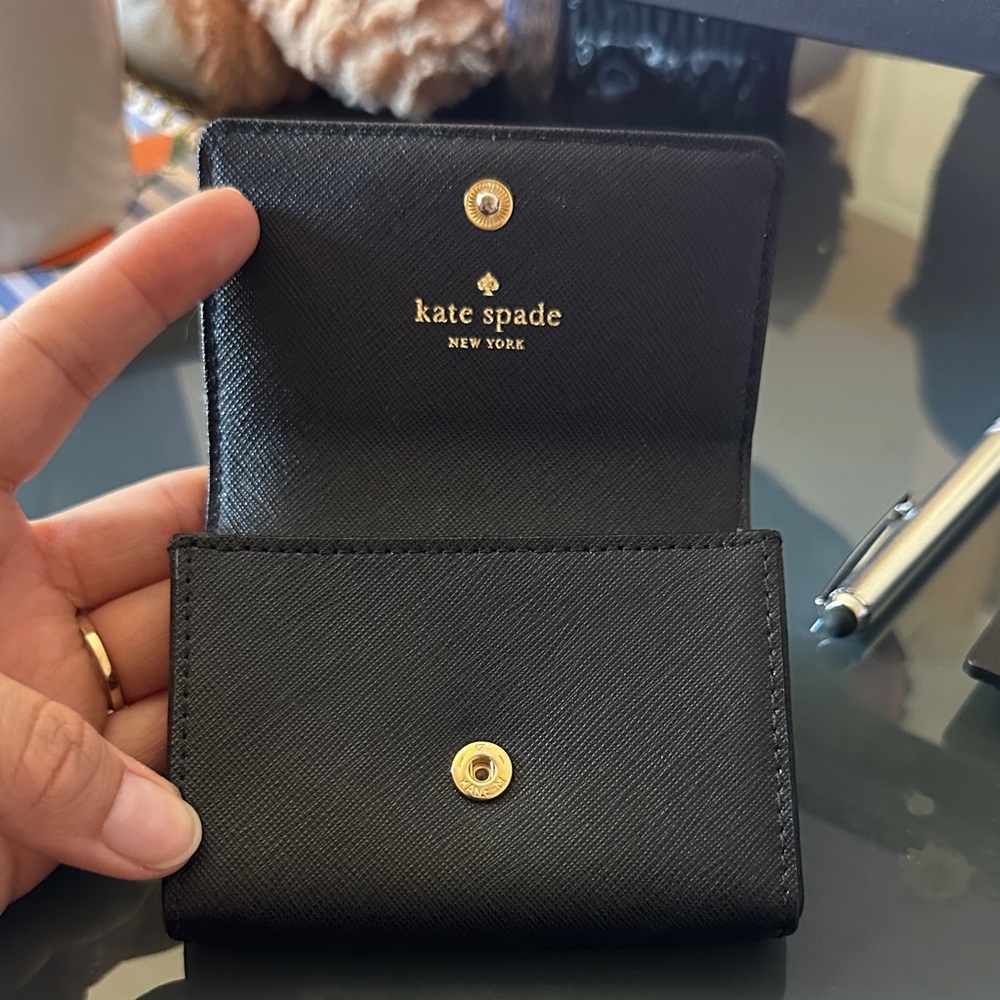 Kate Spade Black Card Holder with Gold Accent - Picture 4 of 8